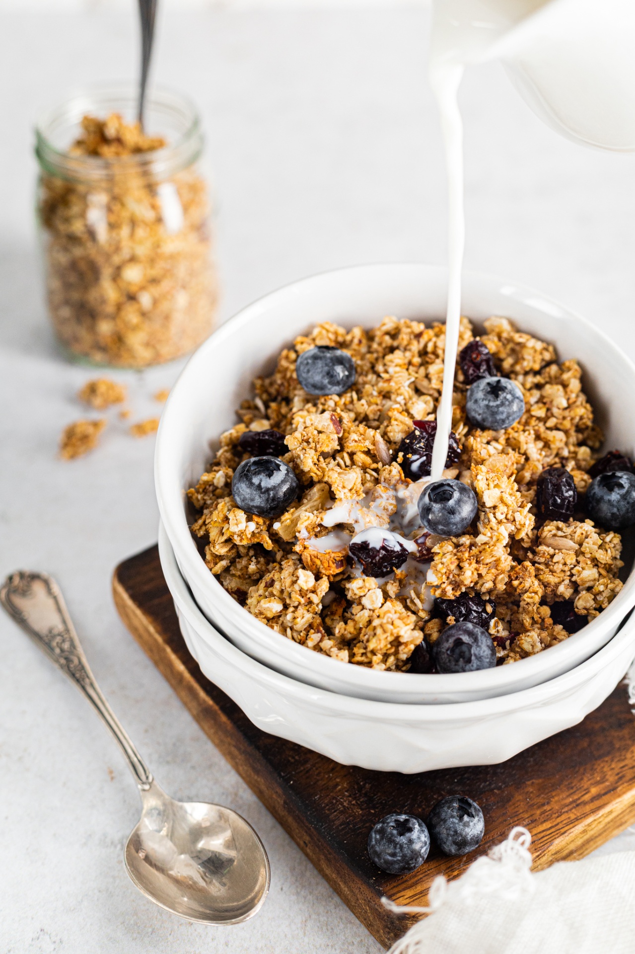 Granola senza zuccheri con mirtilli