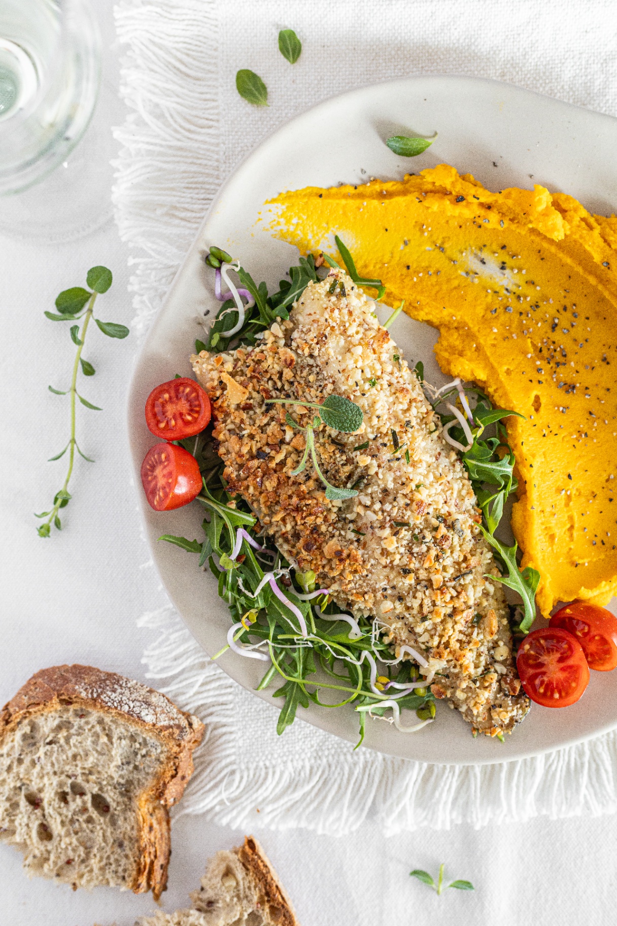 Filetto di branzino con purè di carote