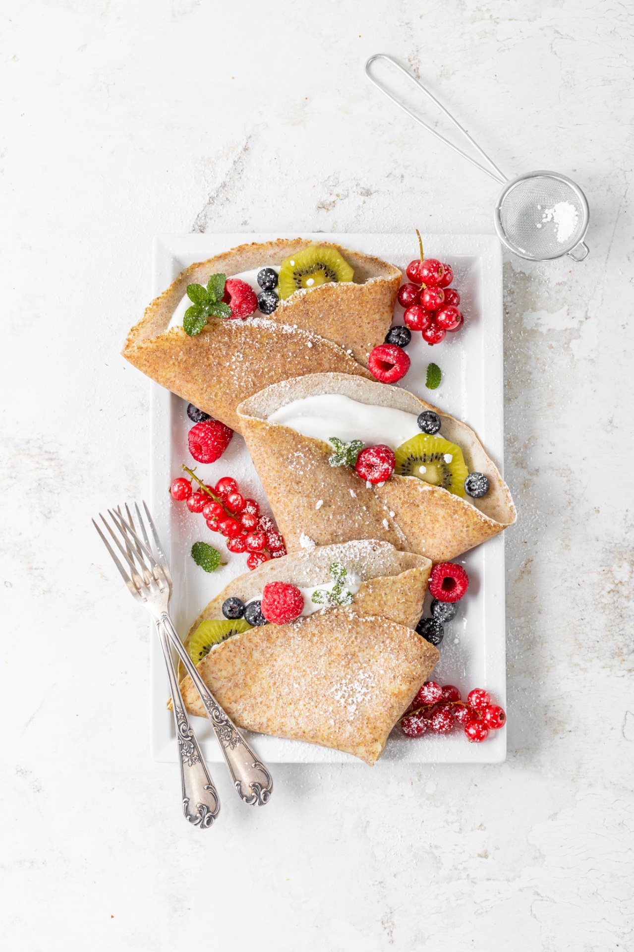 Crepes con frutta fresca
